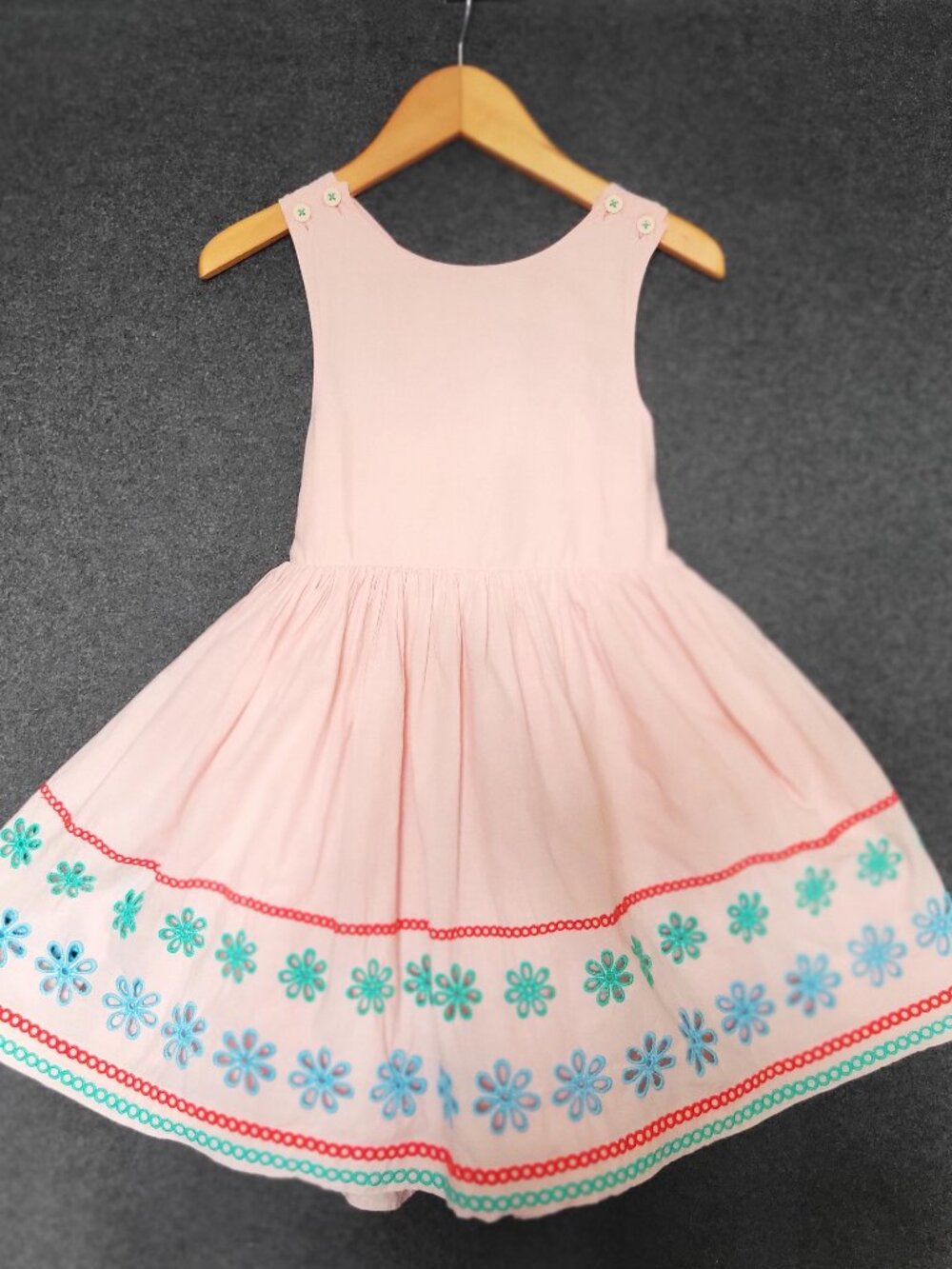 Mini Boden Girl 5-6Y Peachy Pink Flowy Eyelet Dress